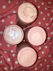 Jaska Of California pink Cascade Ware set of 4 Tumblers mid century modern retro