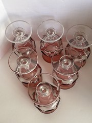 King’s Crown Triffiin Fransciscan Ruby Cranberry Flashed Top Water Goblet 6pc