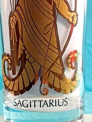 Vintage SAGITTARIUS Sign Of The Archer Cocktail Glass Zodiac Horoscope Astrology