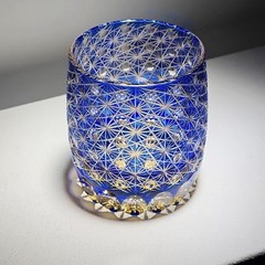 Whisky Glass Tumbler Japanese Style Edo Kiriko Glass Hand Cut To Clear11oz/330ML