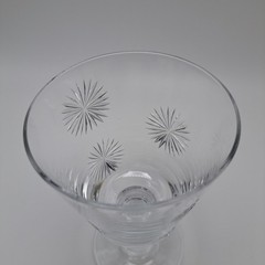 Vintage Cut Glass Goblet With Starburst Design
