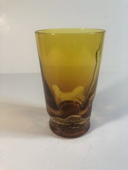 Hard to find VARGA 10 Oz Crystal Tumbler; Amber Color with Splashes of Clear.