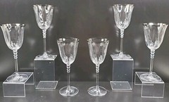 6 Mikasa Sonata Platinum Wine Glasses Set Elegant Clear Optic Drink Stemware Lot