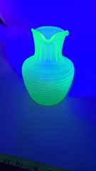 Vintage 1930s Frigidaire Uranium Glass Green Iced Tea Server Pitcher Vaseline