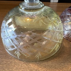 VTG.*Champagne/Sherbet Glasses *cut Diamond Pattern *various Pastel Colors