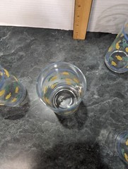 Tulip Tall Drinking Glasses Blue Stripes Spring Summer Refresh 16 oz 90’sVintage