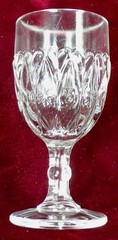 Hearts of Loch Laven Wine Cordial Goblet Indiana Tumbler #29 Clear EAPG 1896