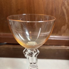 Cambridge orange Nude Stem Glass Vintage glassware see 6.5” v029