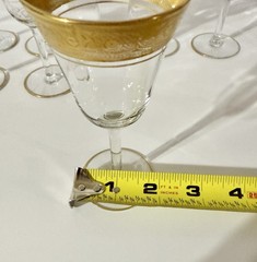 9 Rare Vintage Tiffin Glasses Gold Encrusted Rim 1930s-1940s 4 3/8” Tall