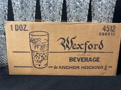 Vintage Anchor Hocking Wexford Glass Tumblers 5.5″ Tall 11 oz #4512 Box of 12