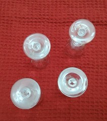 French Glass Aperitif Shot Liquor Stemware Glass 3 7/8″ Tall 2″ Wide Set of 4