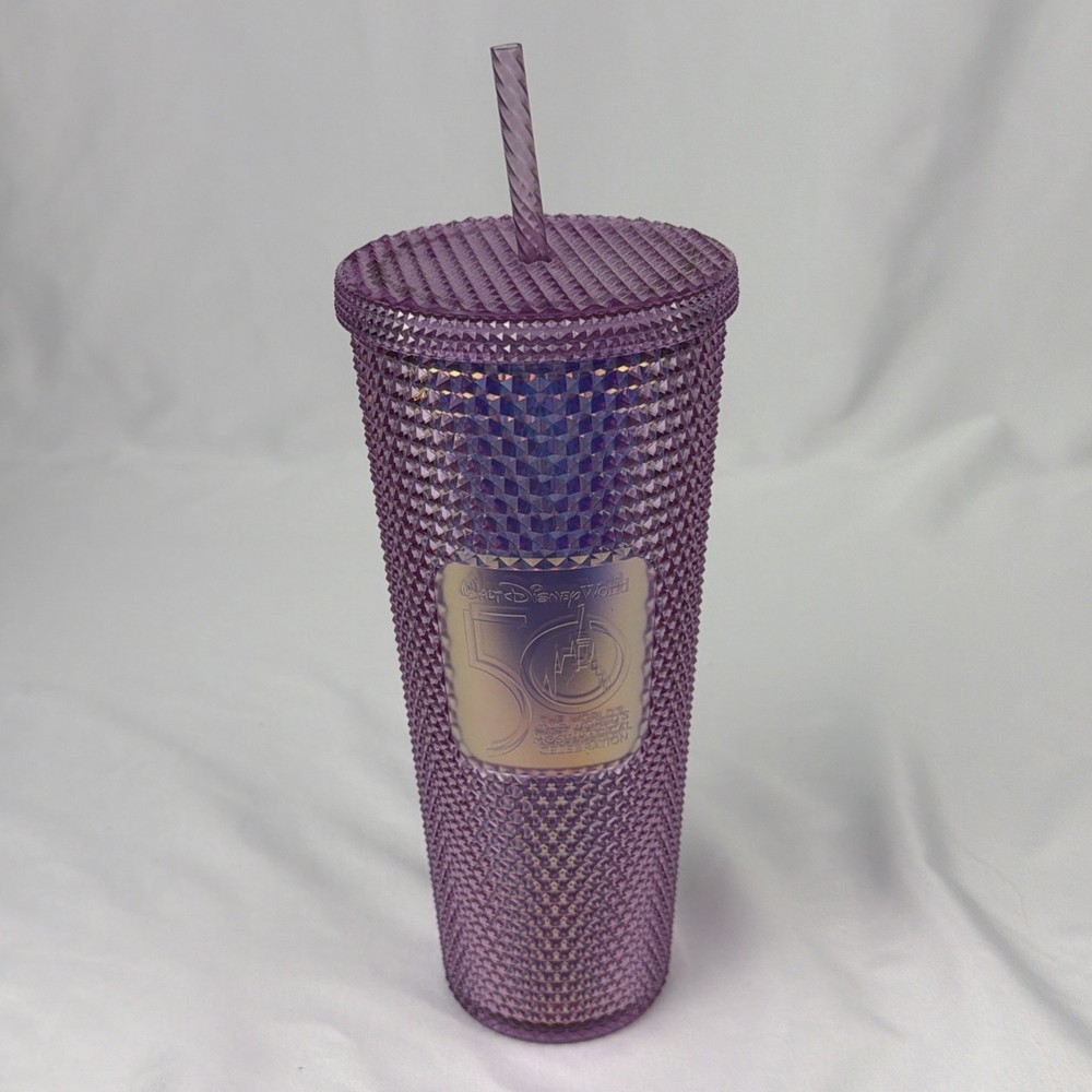 Starbucks Disney World 50th Anniversary Purple Studded Tumbler 24oz Cup New