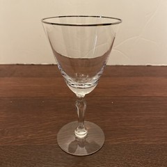 Fostoria Engagement Wine #6092 Clear Platinum Trim