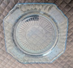 Hocking Blue Mayfair Open Rose Plates Set Of 4