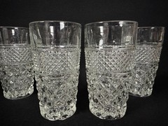 Vintage Anchor Hocking Wexford Glass Tumblers 5.5″ Tall 11 oz Set of 4