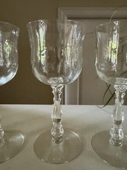 Fostoria Vintage Water Goblet Wine Glass Clear CELLINI LOOP OPTIC 7 1/8″ BUY 1