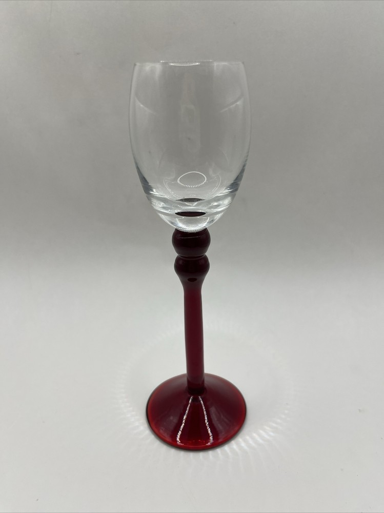Godet Belgian White Chocolate Liquor Cordial Glasses Red Stem