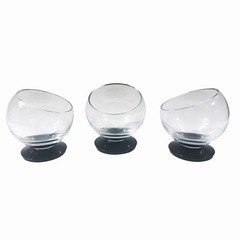 Atomic Era ‘Oddball’ Cocktail Glass Trio By Morgantown Vintage MCM Barware