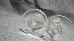 Daum France Modele Corail Pair champagne glasses Goblet Clear Made in France