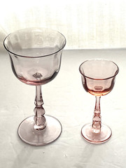 Mikasa Terrace Coral Cordial Optic Glass & Terrace Pink Wine Glass 2