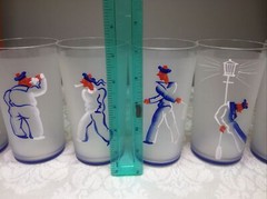 French Art Deco Sailor Frosted Glass Tom Collins Highball Glass – Set Of 6 -RARE