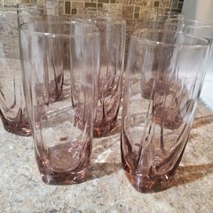 Libbey Set Of 8 Imperial Plum Glasses Beautiful Glasses 6.5 Inches