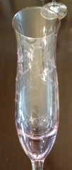 Set of 6 Vintage Lenox HEATHER Pink Floral Etched 11” Crystal Champagne Flutes
