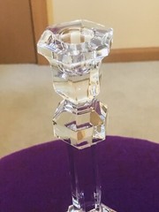Val St. Lambert Crystal CANDLESTICK 9 1/4″ Tall Signed (NF)
