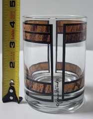 3 Georges Briard Brown and Tan Design Low Ball Old Fashioned Glasses Signed