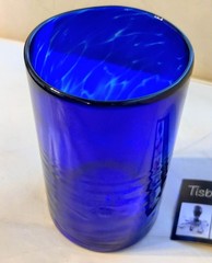 Hand-Blown Blue Tisbury Art Glass Tumbler Artisan Glass. Seattle. Signed.