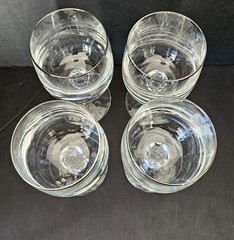 4 Crystal Platinum Silver Rim Wine Glasses Goblets Schott Zwiesel 6.5″