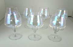 Set of 7 Vintage Crystal Brandy Snifters – 4.75” Tall