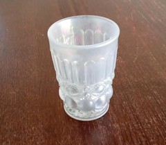 LG Wright eye winker tumbler 4″, Icy White crystal. Iridized by TERRY CRIDER.
