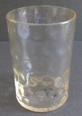 VINTAGE CITRON INVERTED BABY THUMB PRINT PATTERN GLASS TUMBLER~3 3/4″~XLNT COND