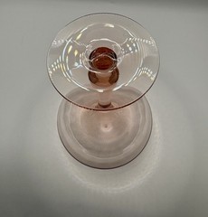 Vintage Fry Glass Pink 💕 Straight Optic 5 1/8″ Saucer Champagnes EUC Pretty