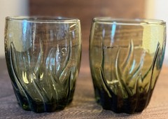 Vintage Anchor Hocking Starfire / Central Park Green Tumblers – Set of 2