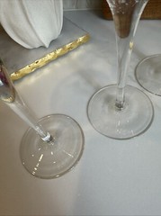 Set of (4) Svend Jensen Empress Clear 8 5/8” Claret Wine Goblets Glasses