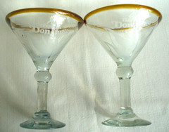 2~Tequila~DON JULIO~Handblown~STEM~Pedestal~MARGARITTA~Etched Glass~BARWARE~6.25