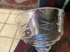Libbey #3005 Rock Sharpe Arctic Rose Champagne Tall Sherbet Glasses 6 1/8″