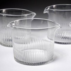 19th Century Georgian Clear Glass Wine Rinser Double Spout Beaker Cups 4pc Lot D