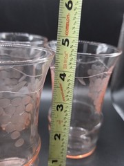 Set Of Six Beautiful Vintage Pink MacBeth-Evans Tumblers 4 Juice/2 Small Juice