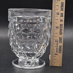 7 Fostoria American Clear Footed Tumblers Stem 2056 Juice Cubed Cube 4 3/8″