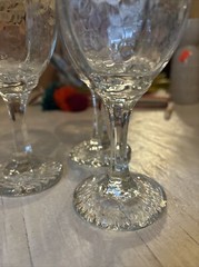 5 Libbey Chivalry Clear Whiskey Sour Glasses Set Textured Rock Sharpe Stemware