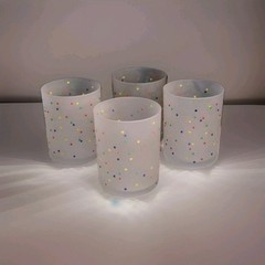 Frosted Polka Dot Tumbler Double Old Fashioned