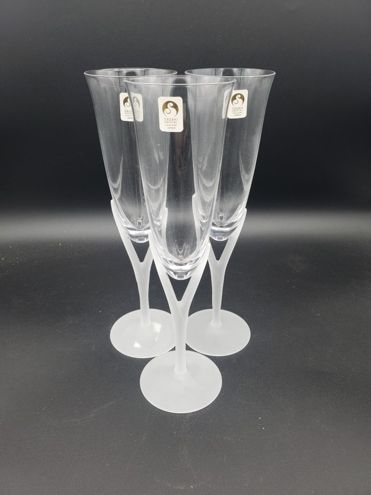 Set of 3 Sasaki Capistrano Champagne Flutes LK