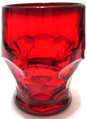 Vintage Viking Glass Tumblers SET OF 3 Georgian Honeycomb Ruby Red 4 1/8″ T 3″ R