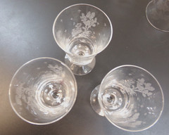 Fostoria Willow Pattern 4 1/2″ Juice Glasses & 5 3/4″ Water Glasses Footed – 5