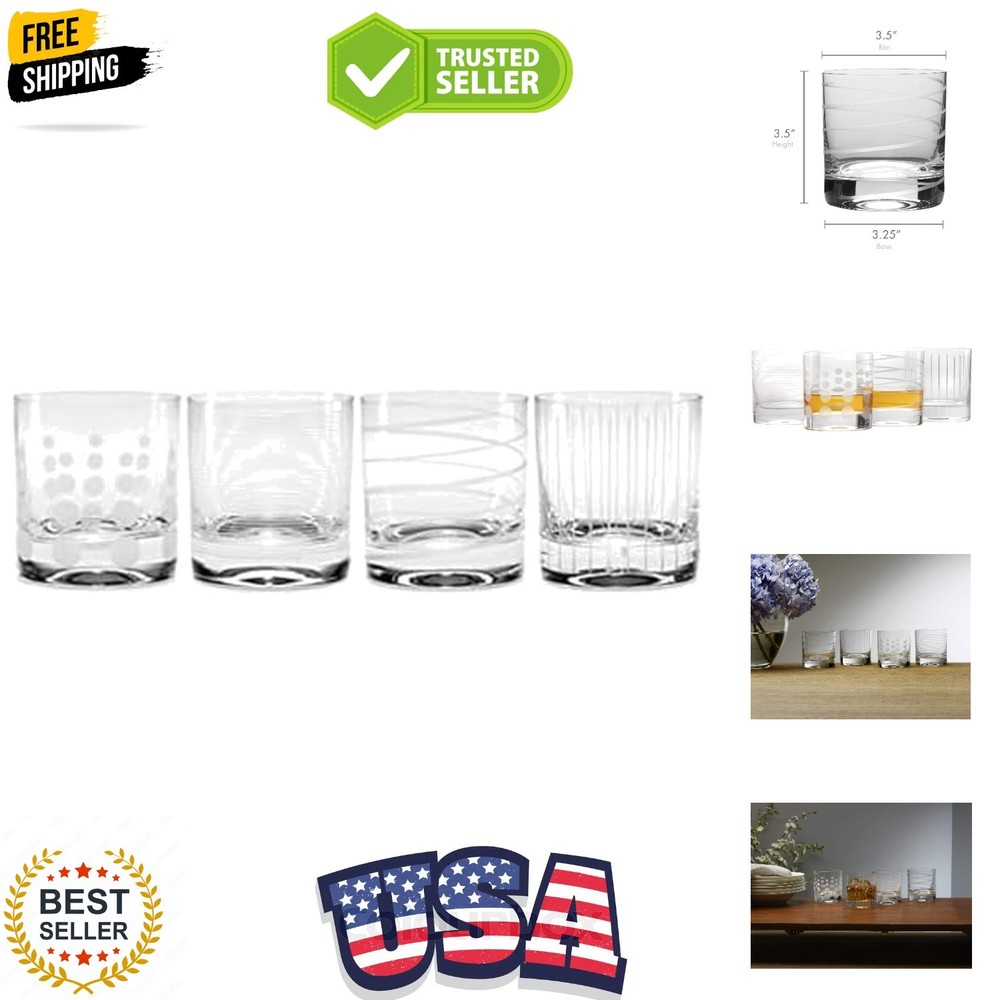Cheers Double Old Fashioned Glass, 12.75-Ounce, Set of 4