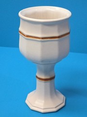 Set of 2 Pottery Gobelet Vintage Pottery Cream/Gold