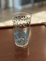 Vintage Federal Glass mid-century modern atomic design tumbler.